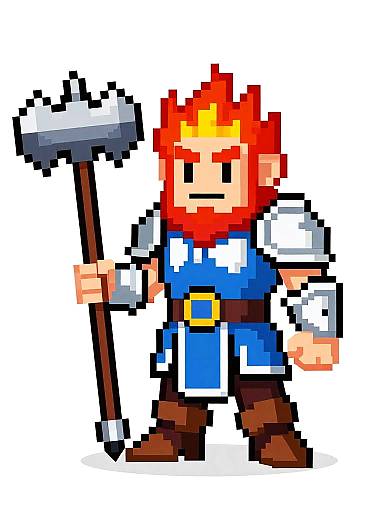 Pixel Art Dwarf Paladin Sprite