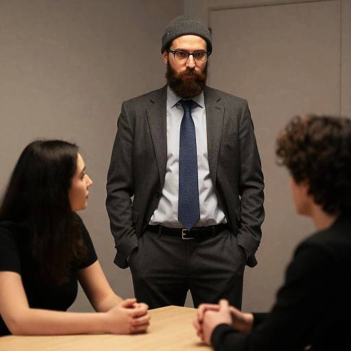 Bearded Man in Suit with Intense Gaze