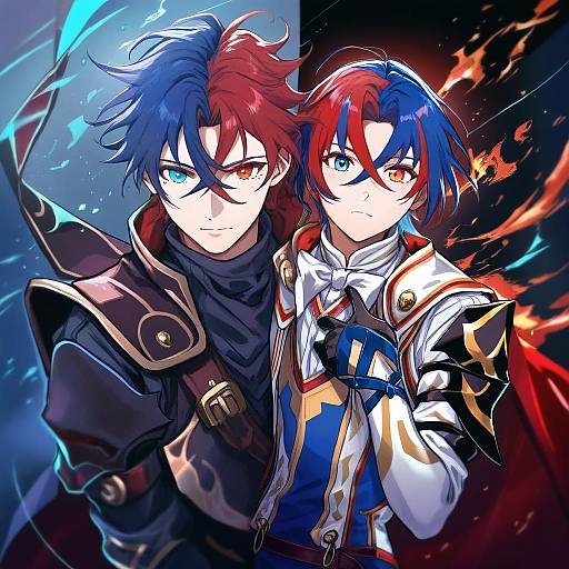 Illustration of Alear (male) (fire emblem), fire emblem in the style of Koyomania