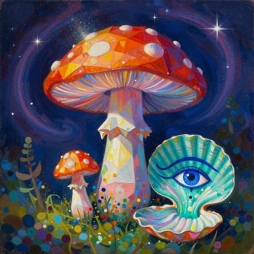 Romero Britto Style Mystical Scene