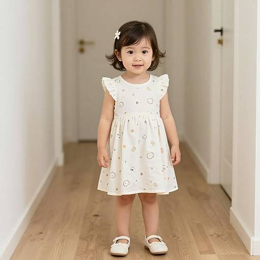 Toddler Girl in Hallway Dress