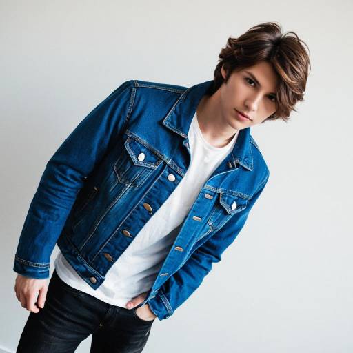 Young man in denim jacket posing