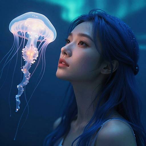 Bioluminescent Jellyfish and Northern Lights