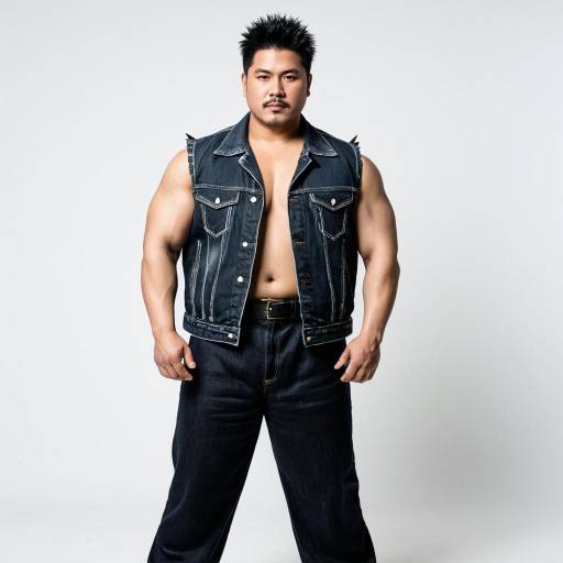 Muscular Strongman in Sleeveless Denim Vest