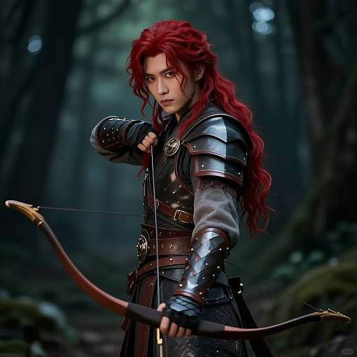 Geometric Nonbinary DnD Archer Portrait