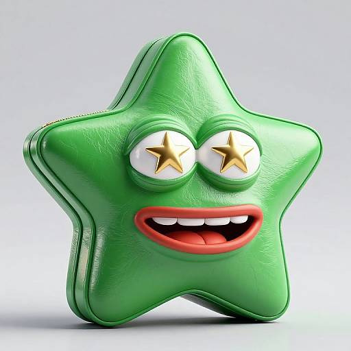 Metallic Green Star-Shaped Bag