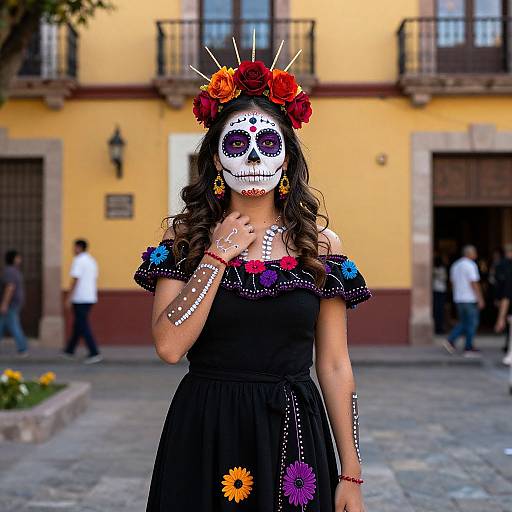 Young Woman as Catrina on Day of Dead