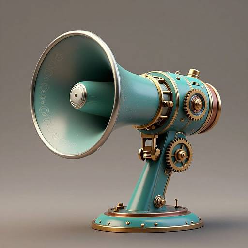 Retrofuturistic Turquoise Megaphone Machine