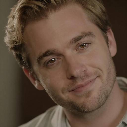 Close-up Portrait of Smiling Blonde Man