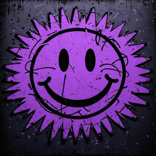 Fluorescent Graffiti Poster with Smiley Face