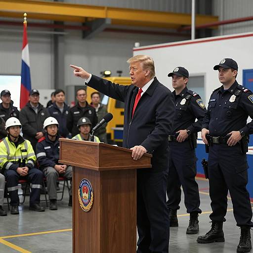 Industrial Speech: Politician at Podium