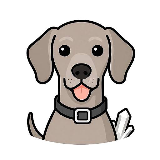 Kawaii Weimaraner Geologist Illustration