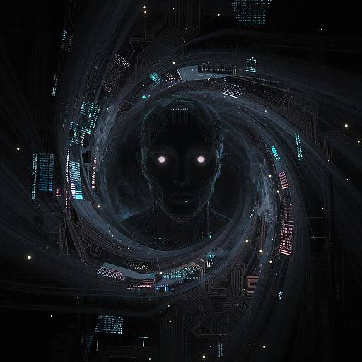 Dark AI Entity Emerging from Void