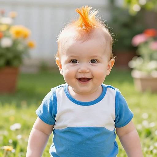 Playful Baby with Colorful Mohawk