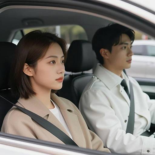 Serene Drive: Two People in a Car