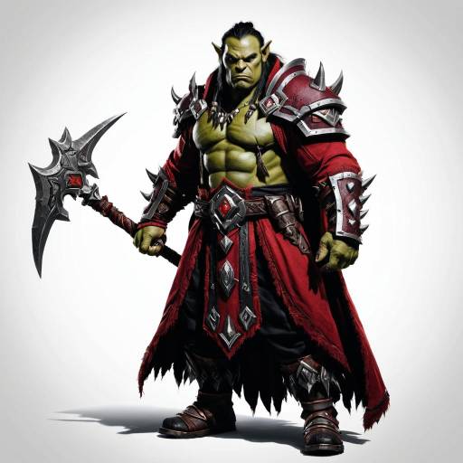 Orc Warlock in Crimson Robes
