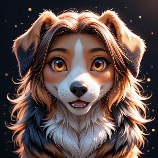 Vibrant Cartoon Australian Shepherd Illustration