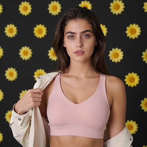 Portrait of a Woman in Floral Contrast