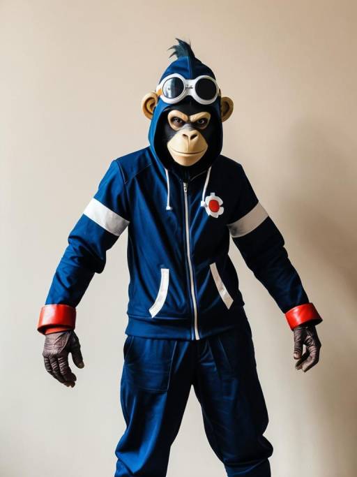 Man in Specter Ape Escape Cosplay Costume