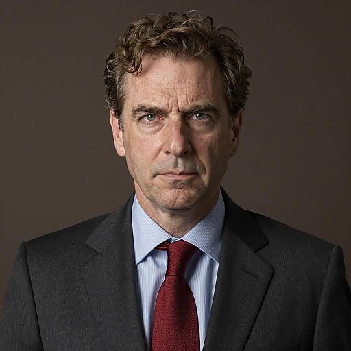 Serious Middle-Aged Man in Suit