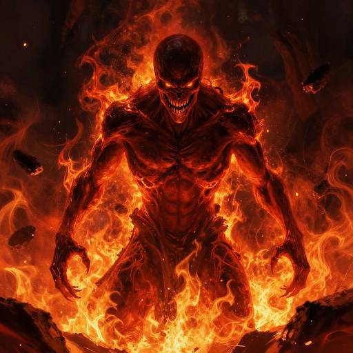 Fiery Red Monster Shadow Creature