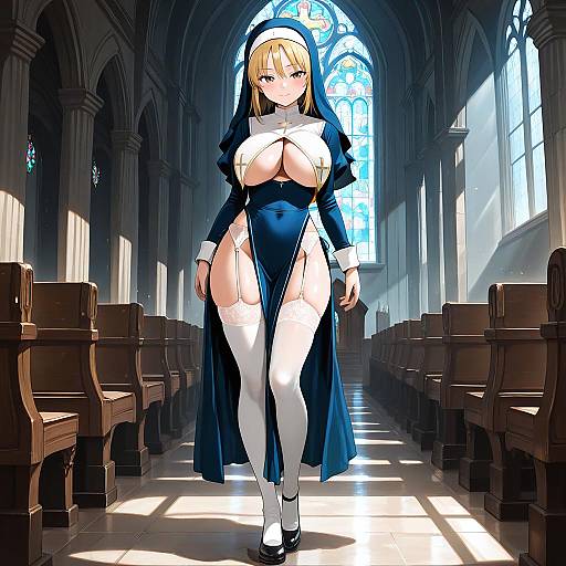 Seductive Marine Nun Anime Character