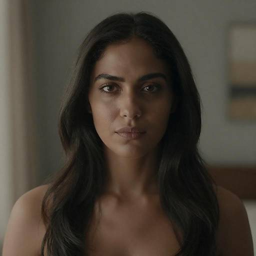 Intense Portrait of a Topless Woman