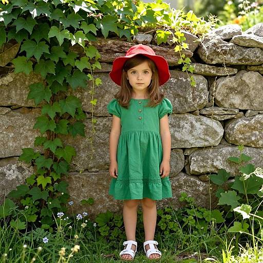 Curious Girl in Whimsical Garden