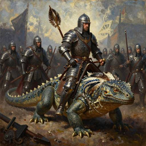 Medieval Warriors on Giant Lizards