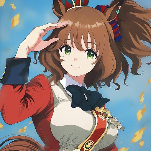 Illustration of Aston machan (umamusume), umamusume in the style of Mikimoto haruhiko