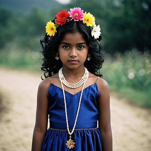 Realistic Kid Sri Krishna Costume Portrait