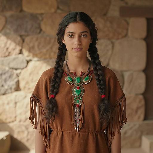 Young Woman in Traditional Tribal Attire