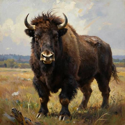Formidable Bear-Bison Hybrid Painting