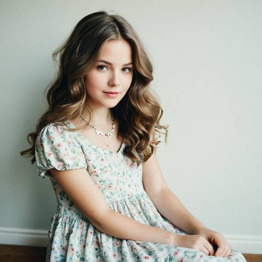 Girl in Pastel Floral Dress