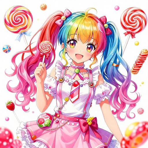 Colorful Anime Lolly Girl