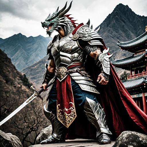 Warrior in Dragon Armor with Sword