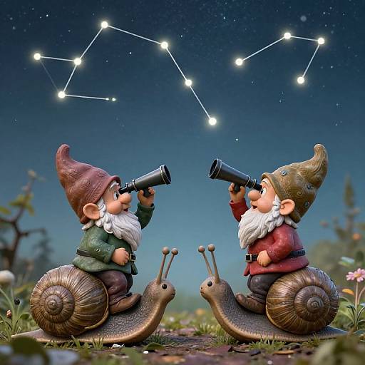 Gnomes' Whimsical Snail Journey