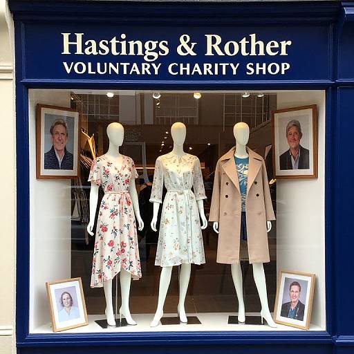Charity Shop Floral Dress Display