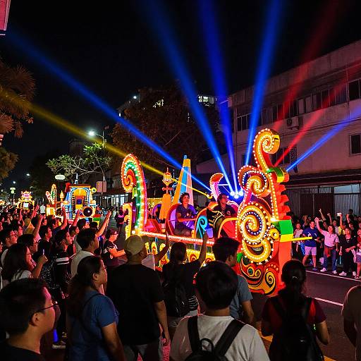 Vibrant Nighttime Parade Photography