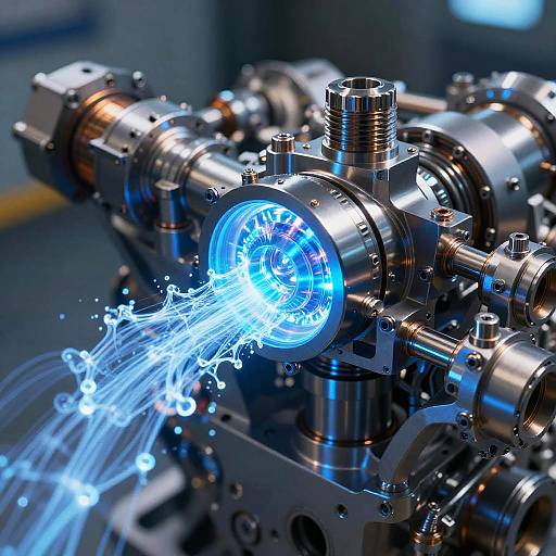 Futuristic Engine Intake Valve Close-Up