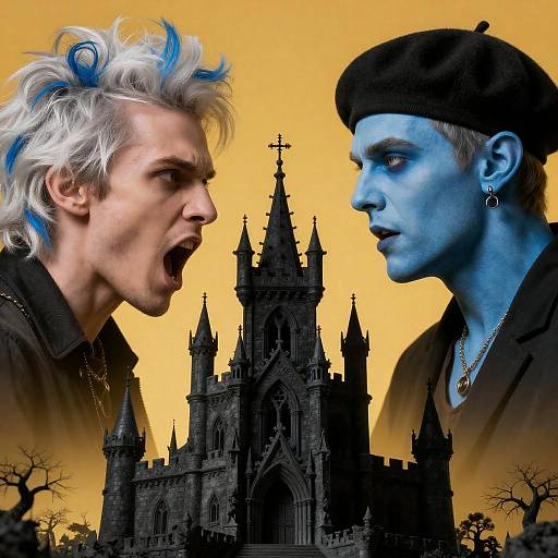 Dramatic Portrait with Gothic Castle Background