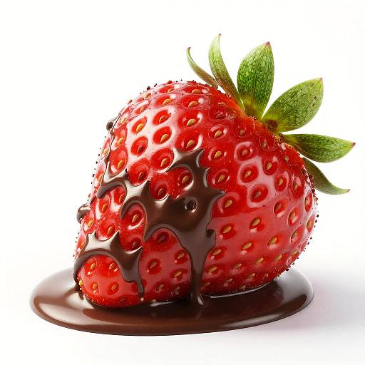 Glossy Strawberry with Dark Chocolate Drizzle