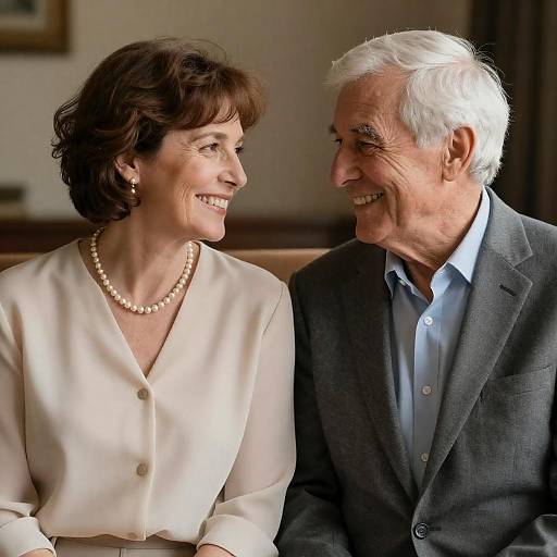 Warm Portrait of Smiling Mature Couple
