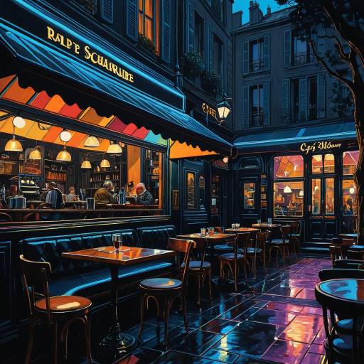 Parisian Evening Cafe Exterior