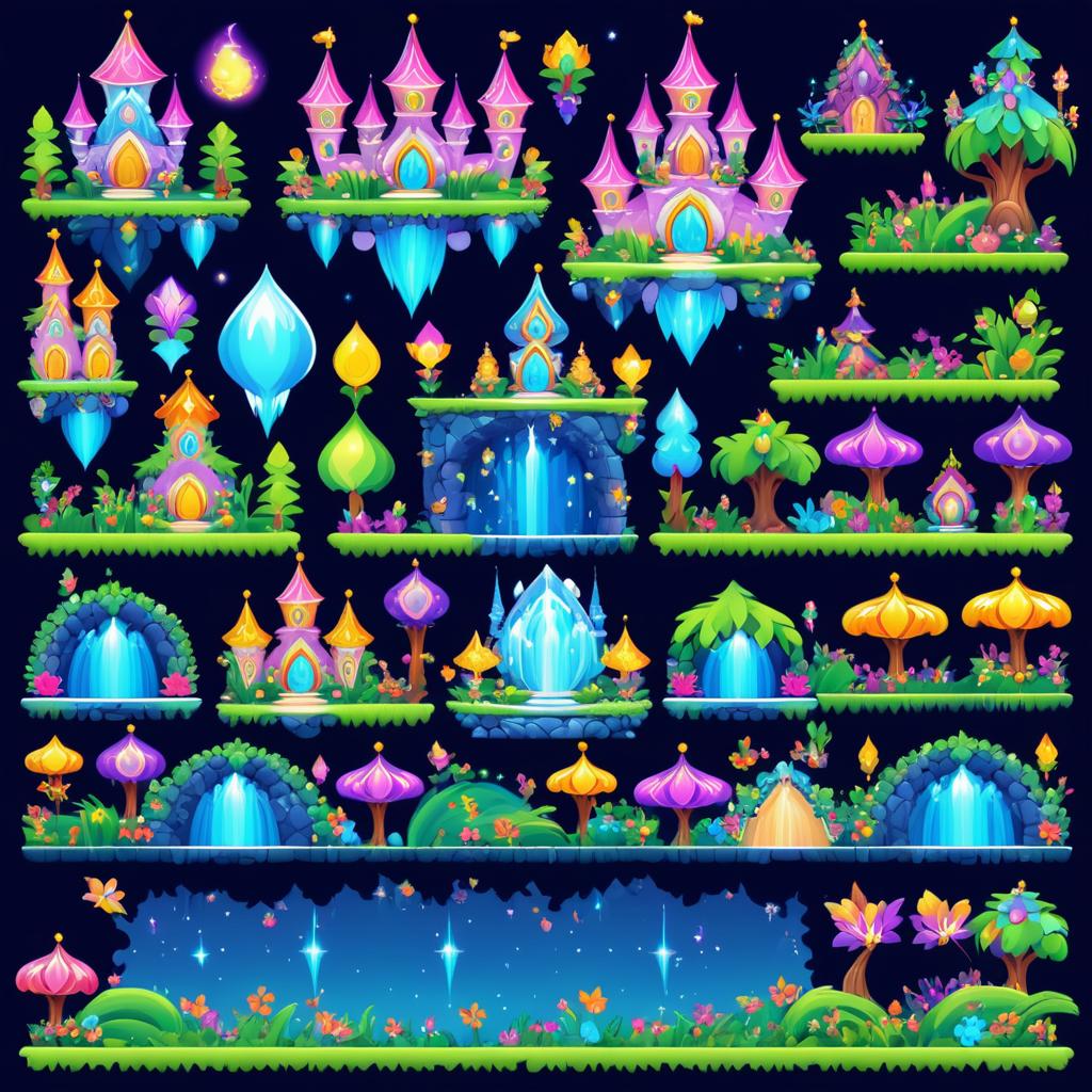 Enchanting 2D Platformer Sprite Sheet