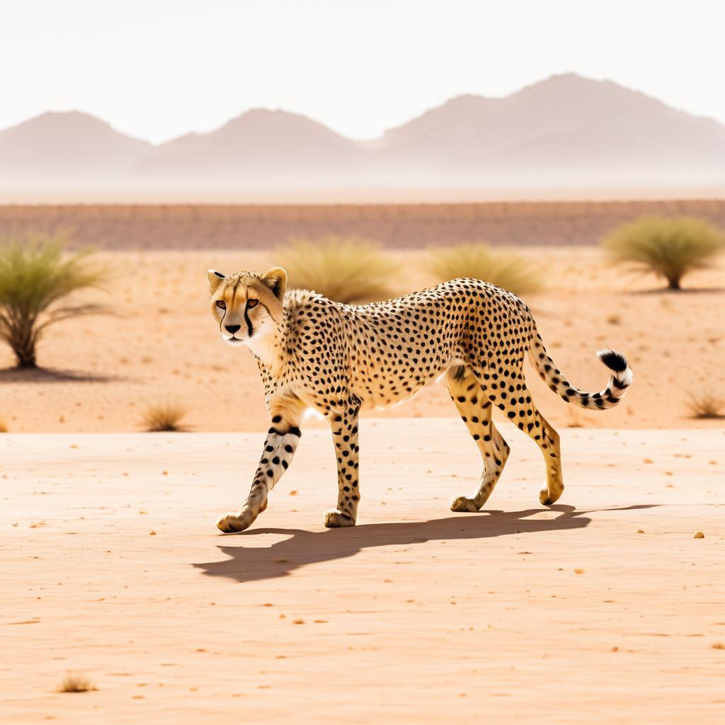 Cheetah in Desert Stalking Prey