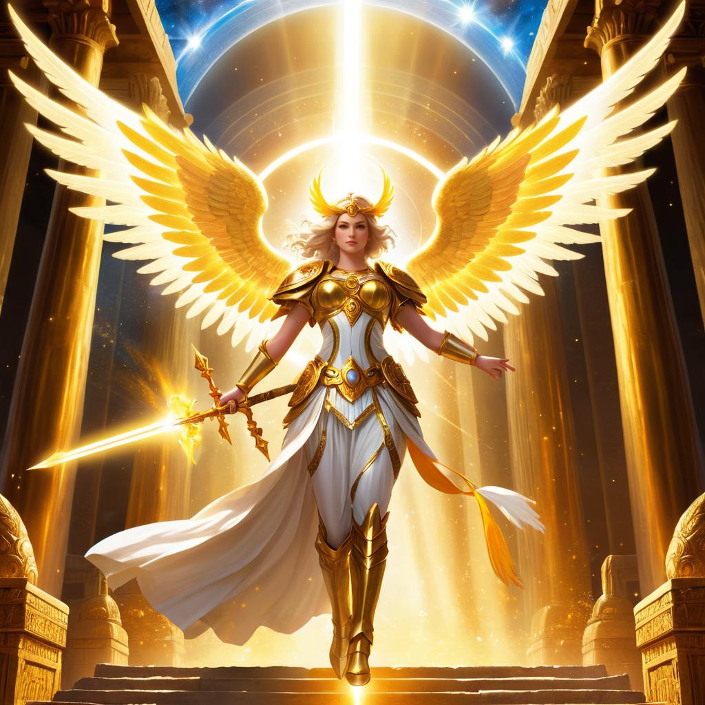 Celestial Angel Descending with Spear