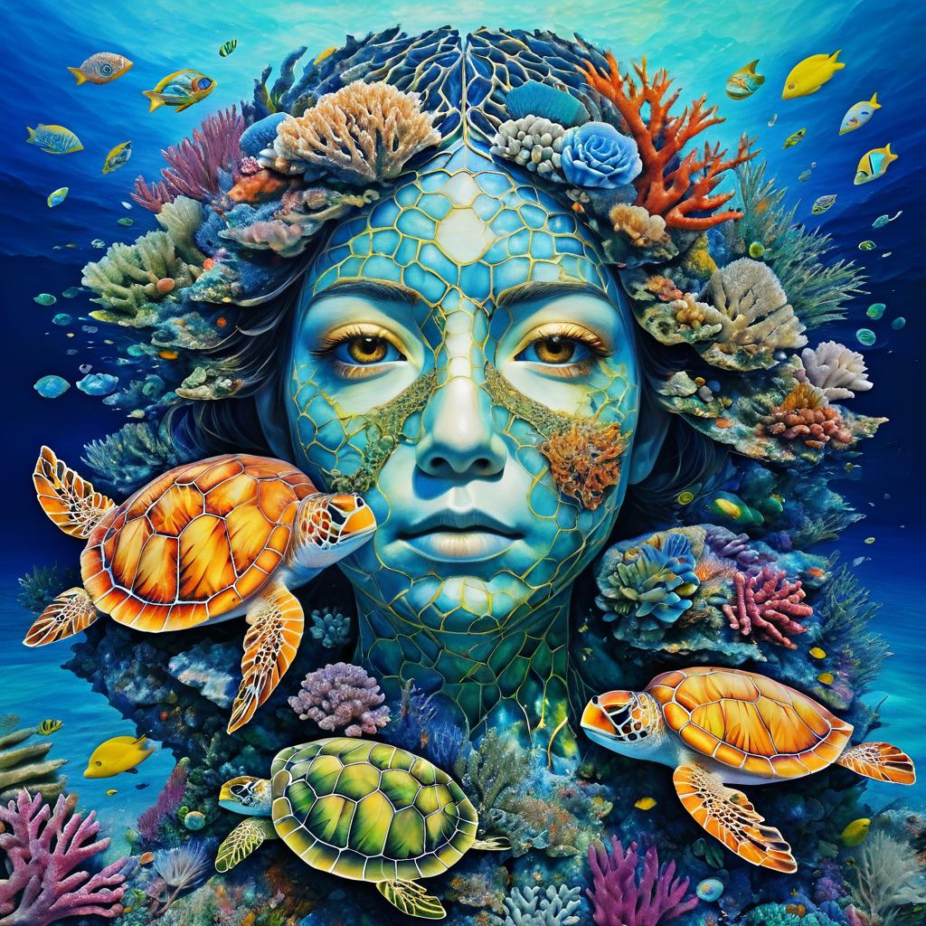 Psychedelic Coral Reef Face Painting