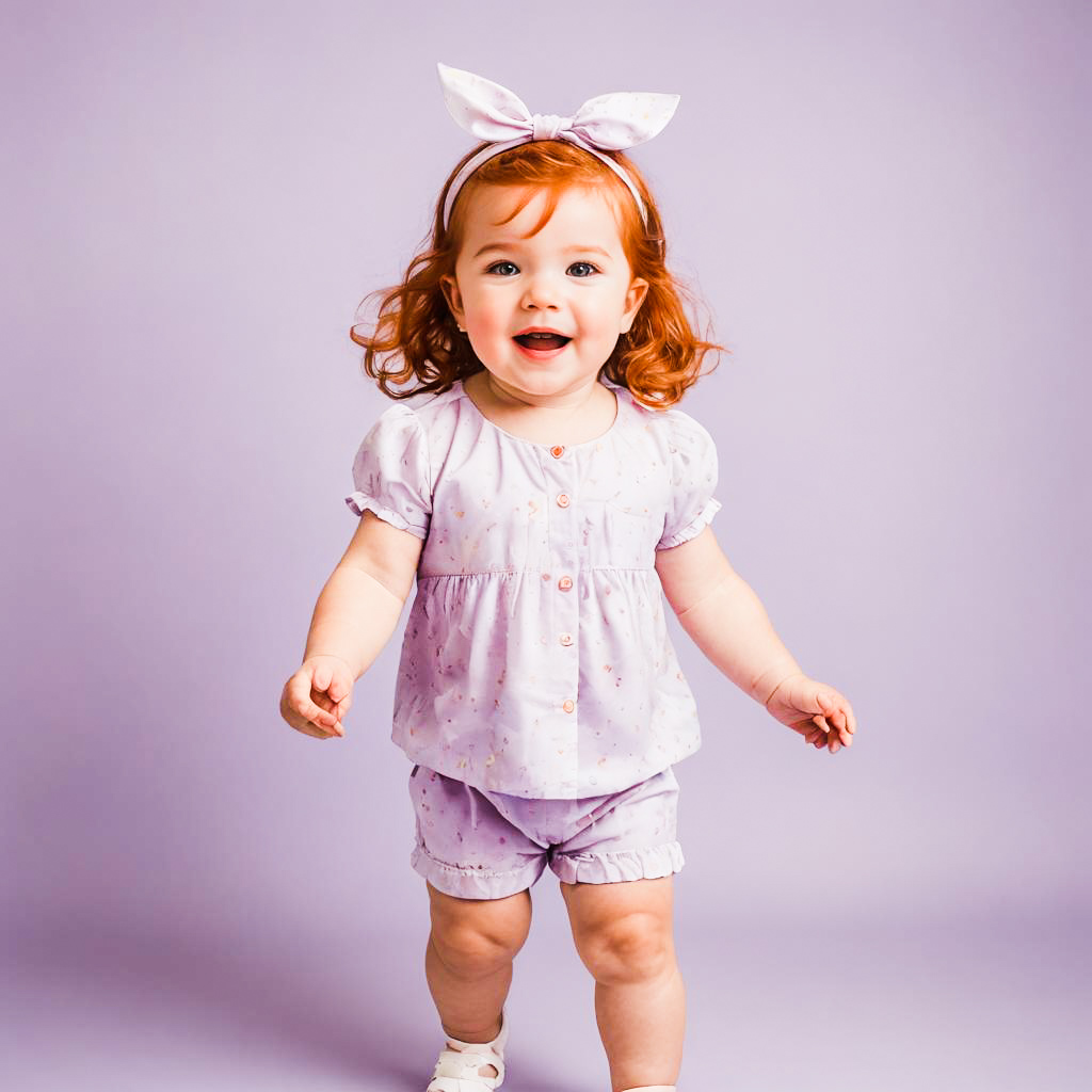 Joyful Toddler in Spring Easter Outfit