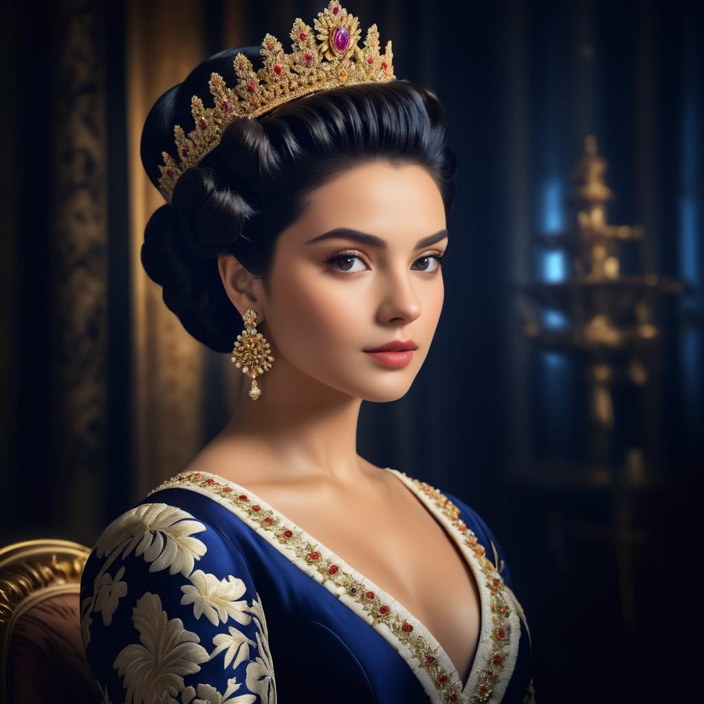 Regal Portrait of a Daring Young Queen